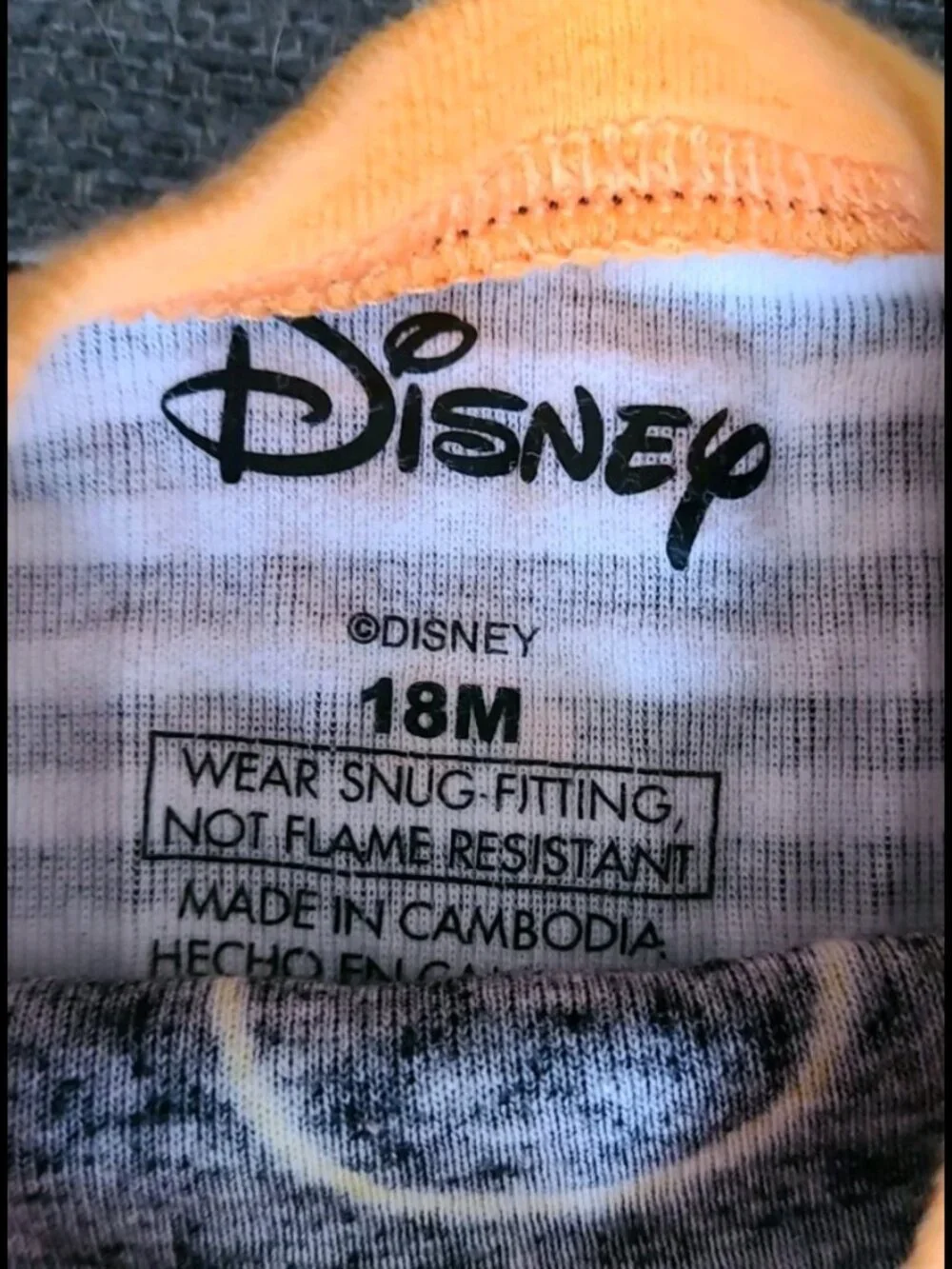 Disney 🎃🕸 Mickey Mouse Halloween Striped Pajamas Blk/Wht/Orange Unisex 18 M